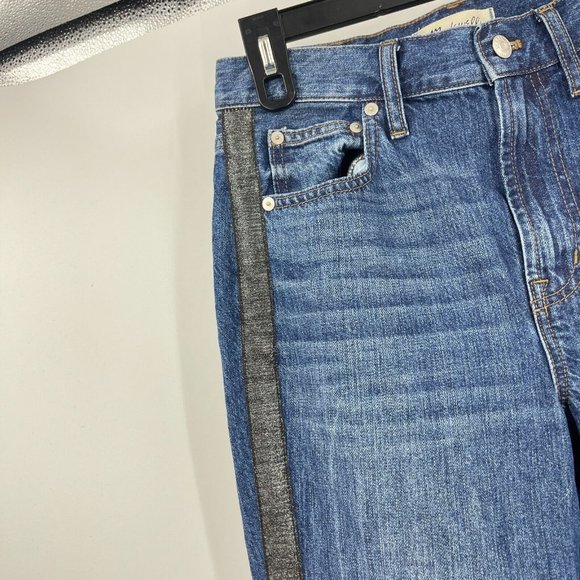 Madewell Jeans Blue Perfect Vintage Metallic Tuxedo Stripe Edition Denim Size 27 - Picture 3 of 8